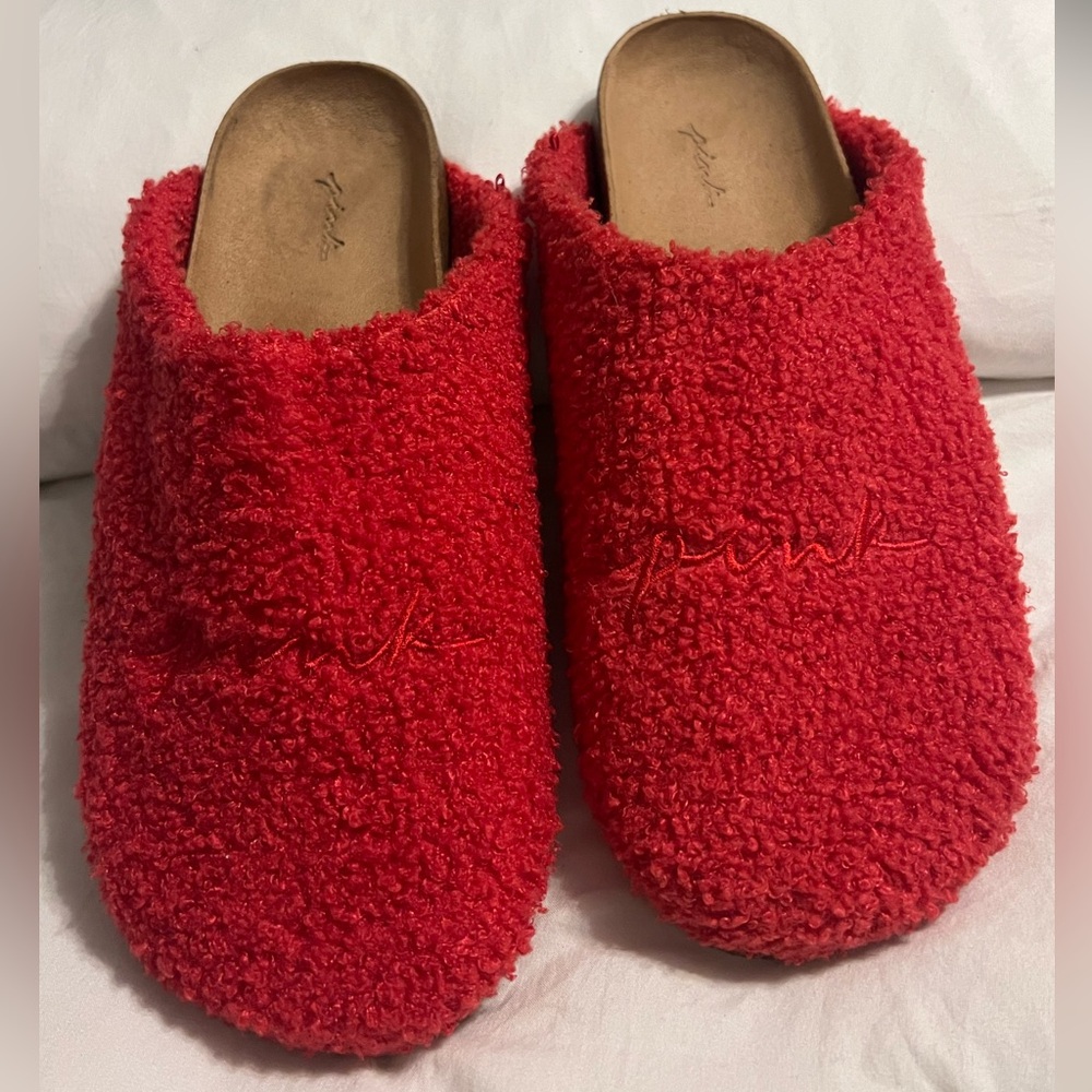 Victoria Secret Pink Red Clogs Size Large 9-10